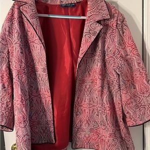 Women’s red blazer with red silk feeling lining